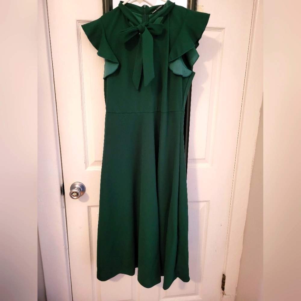 BNWOT Shein 1940's style dark green dress L